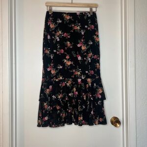Black Floral Skirt